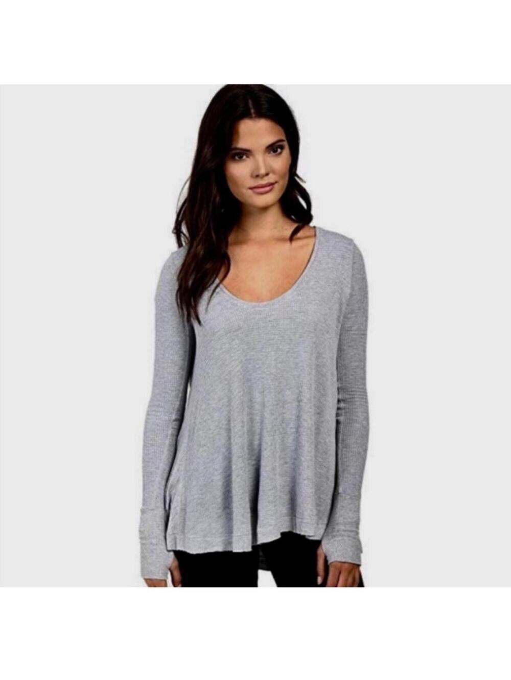Free people Malibur thermal relaxed oversized coastal beachcore long sleeve med